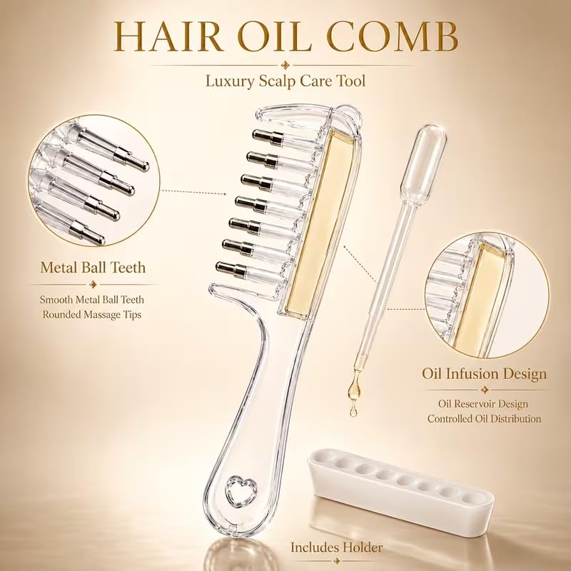 Transparent Hair Scalp Applicator Comb, Manual Scalp Stimulator, Hair Growth Scalp Massage Comb, Deep Scalp Massage Tool