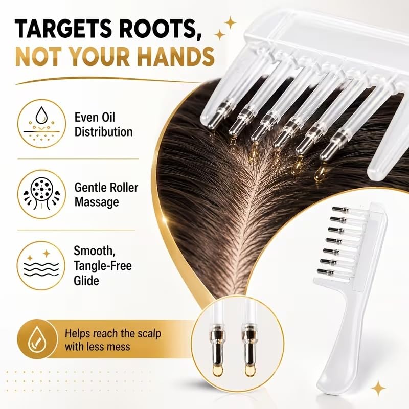 Transparent Hair Scalp Applicator Comb, Manual Scalp Stimulator, Hair Growth Scalp Massage Comb, Deep Scalp Massage Tool