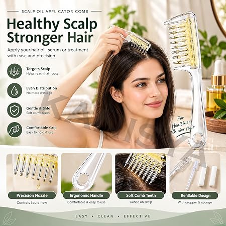 Transparent Hair Scalp Applicator Comb, Manual Scalp Stimulator, Hair Growth Scalp Massage Comb, Deep Scalp Massage Tool