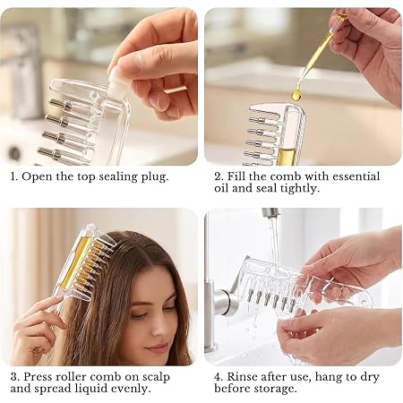 Transparent Hair Scalp Applicator Comb, Manual Scalp Stimulator, Hair Growth Scalp Massage Comb, Deep Scalp Massage Tool
