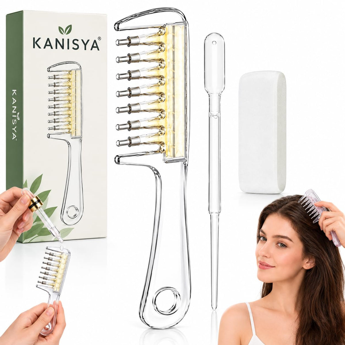 Transparent Hair Scalp Applicator Comb, Manual Scalp Stimulator, Hair Growth Scalp Massage Comb, Deep Scalp Massage Tool